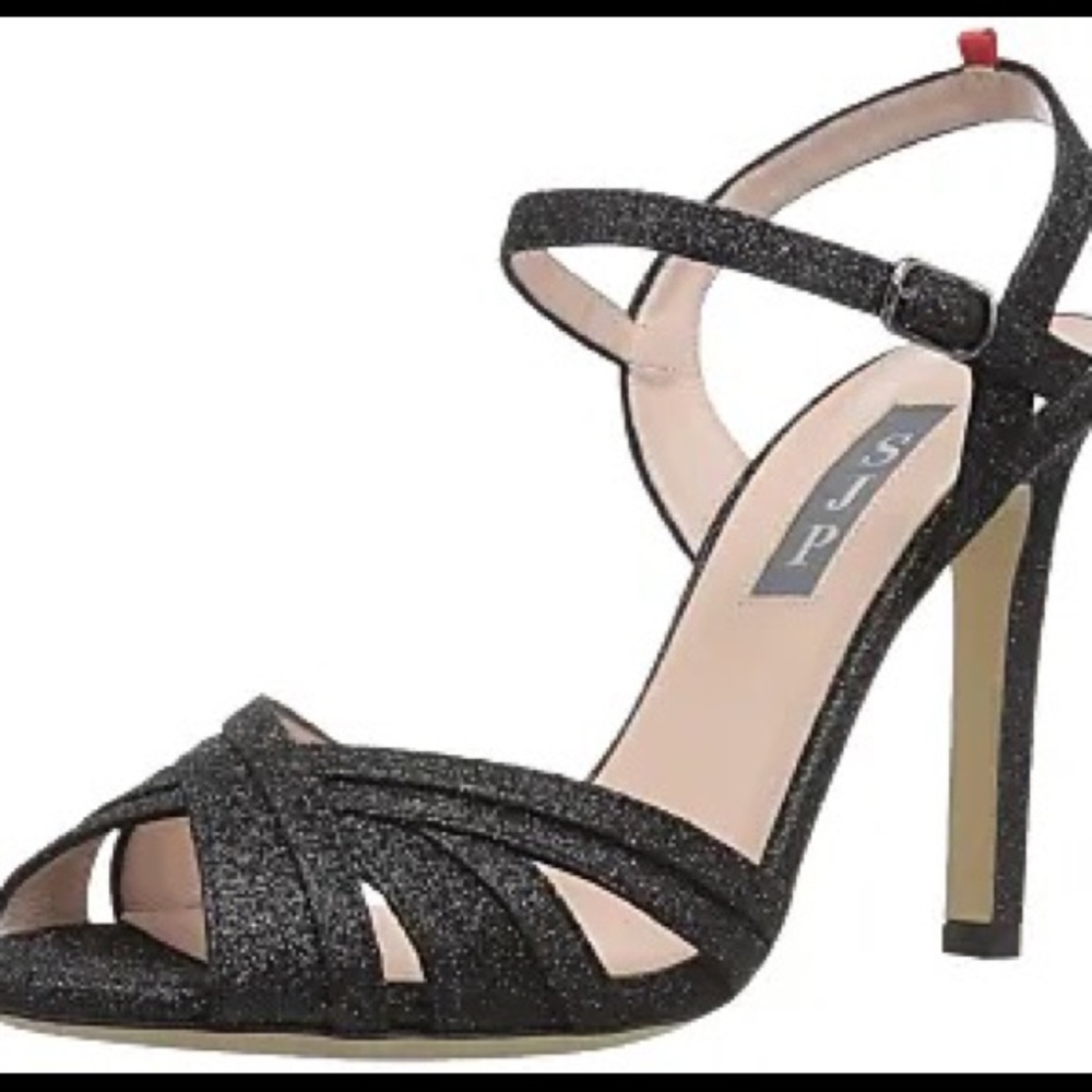 SJP by Sarah Jessica Parker “Cadence” in Black Glitter, 38.5 NWOT